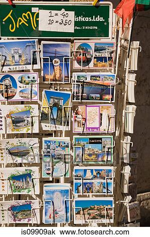 Postcards for sale, Lisbon, Portugal View Large Photo Image Stock Image - Postcards for sale, Lisbon, Portugal. Fotosearch