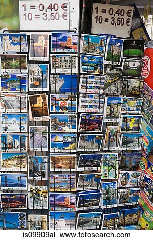 Postcards for sale, Lisbon, Portugal View Large Photo Image Stock Image - Postcards for sale, Lisbon, Portugal. Fotosearch