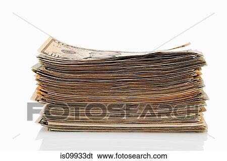 Stack of dollar banknotes View Large Photo Image Stock Photograph - Stack of dollar banknotes. Fotosearch