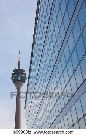 Stock Photo - The Rheinturm, Dusseldorf, Germany. Fotosearch