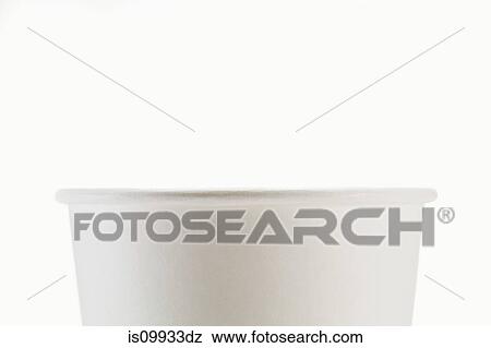 Stock Photo - White disposable cup, close up. Fotosearch