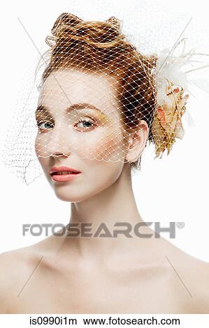 Woman with netting covering face View Large Photo Image Picture - Woman with netting covering face. Fotosearch