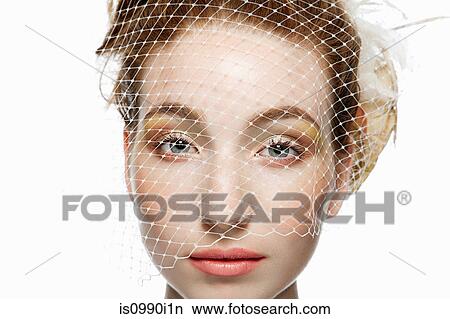Woman with netting covering face View Large Photo Image Picture - Woman with netting covering face. Fotosearch