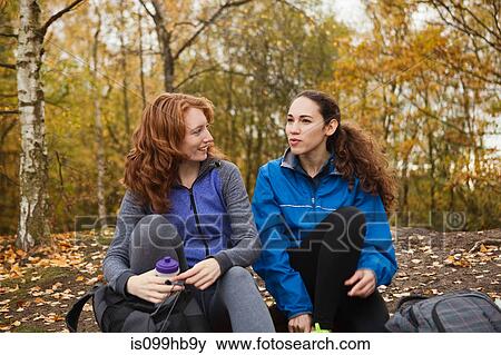 Young friends in sportswear in forest View Large Photo Image Stock Photo - Young friends in sportswear in forest. Fotosearch