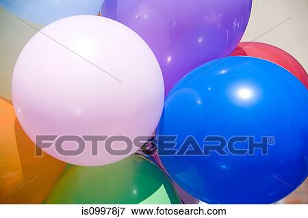 Close up of multicoloured balloons View Large Photo Image Stock Photo - Close up of multicoloured balloons. Fotosearch