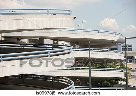 Curved ramp of parking lot View Large Photo Image Stock Photo - Curved ramp of parking lot. Fotosearch