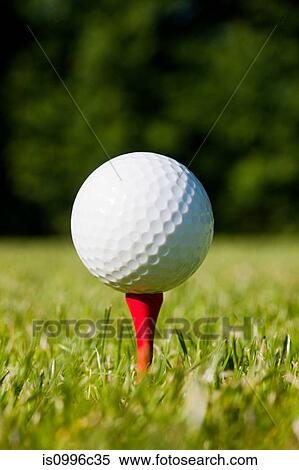 Stock Photography - Golf ball and tee, close up. Fotosearch