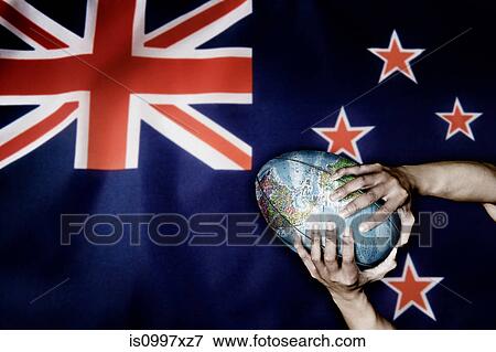 New Zealand flag and world rugby ball View Large Photo Image Stock Photo - New Zealand flag and world rugby ball. Fotosearch