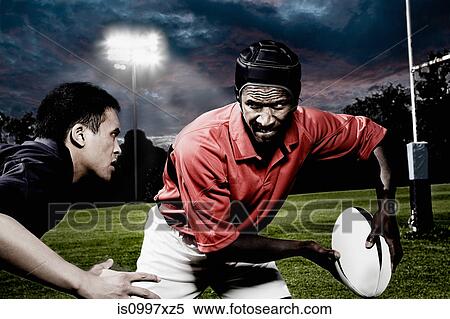 Stock Photography - Rival rugby players. Fotosearch