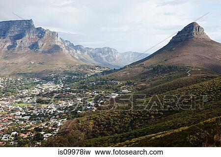 View from Signal Hill, Cape Town, SA. Looking at Lions Head (far right) the Twelve Apostles (center) and Table Mountain (Left) View Large Photo Image Stock Photo - View from Signal Hill, Cape Town, SA. Looking at Lions Head (far right) the Twelve Apostles (center) and Table Mountain (Left). Fotosearch