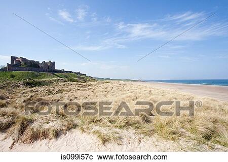 Banburgh castle and beach, Northumberland, UK View Large Photo Image Stock Image - Banburgh castle and beach, Northumberland, UK. Fotosearch