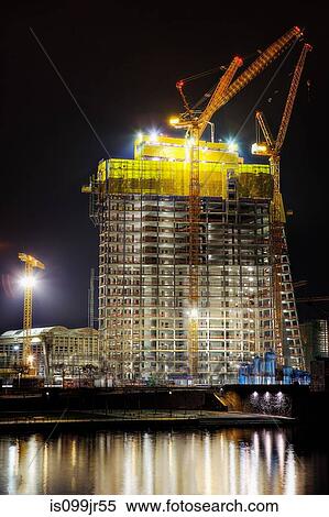 Stock Photography - Construction of the new European Central Bank Headquarters, Frankfurt, Hesse, Germany. Fotosearch