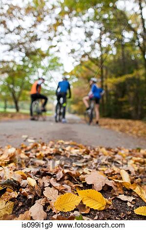 Stock Photo - Cyclists on path. Fotosearch