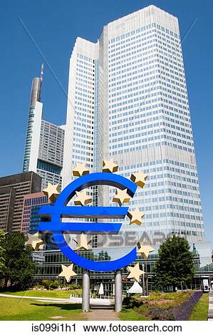 Euro sign outside European Central Bank, Frankfurt, Germany View Large Photo Image Stock Image - Euro sign outside European Central Bank, Frankfurt, Germany. Fotosearch