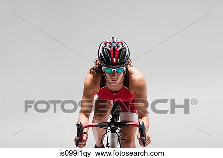 Female cyclist View Large Photo Image Stock Photo - Female cyclist. Fotosearch