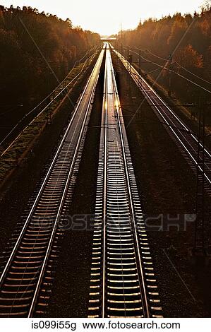 High angle view of train track View Large Photo Image Stock Image - High angle view of train track. Fotosearch