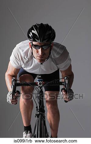 Stock Image - Male cyclist. Fotosearch
