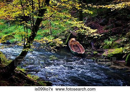 Rowboat and river, Hresnko, Czech Republik View Large Photo Image Stock Photo - Rowboat and river, Hresnko, Czech Republik. Fotosearch