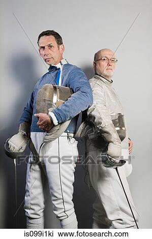 Senior and mature male fencers, portrait View Large Photo Image Stock Image - Senior and mature male fencers, portrait. Fotosearch