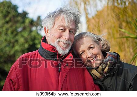 Stock Image - Senior couple outdoors. Fotosearch