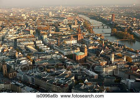 Aerial view of Frankfurt city center, Germany View Large Photo Image Stock Image - Aerial view of Frankfurt city center, Germany. Fotosearch