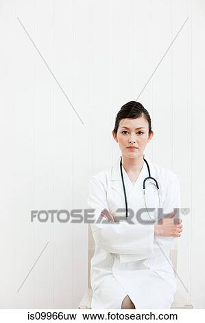 Female doctor, portrait View Large Photo Image Stock Photo - Female doctor, portrait. Fotosearch