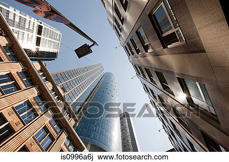 Low angle view of Frankfurt business district, Germany View Large Photo Image Stock Image - Low angle view of Frankfurt business district, Germany. Fotosearch