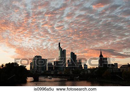 Main River and city skyline at sunset, Frankfurt, Germnay View Large Photo Image Stock Photograph - Main River and city skyline at sunset, Frankfurt, Germnay. Fotosearch