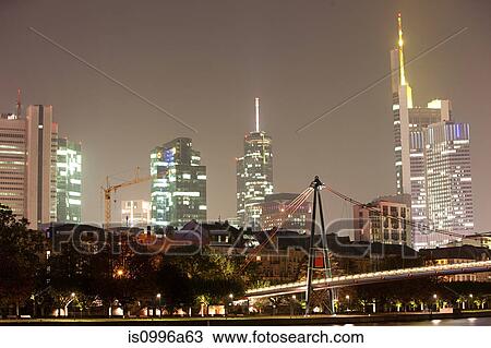 Skyline and Main River at night, Frankfurt, Germnay View Large Photo Image Stock Image - Skyline and Main River at night, Frankfurt, Germnay. Fotosearch