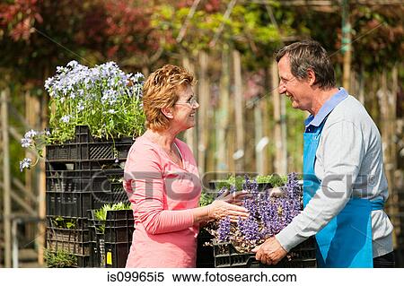Woman buying plants at garden center View Large Photo Image Stock Photography - Woman buying plants at garden center. Fotosearch