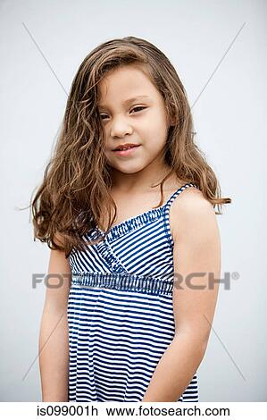 Young girl wearing sundress, portrait View Large Photo Image Stock Image - Young girl wearing sundress, portrait. Fotosearch