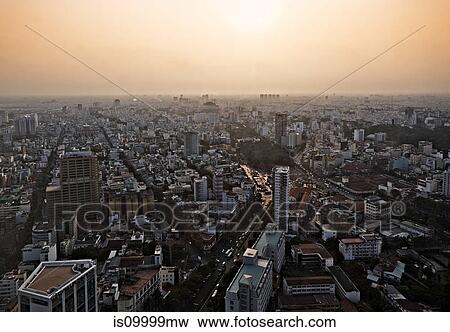Stock Photo - Aerial view of Ho Chi Minh City, Vietnam. Fotosearch