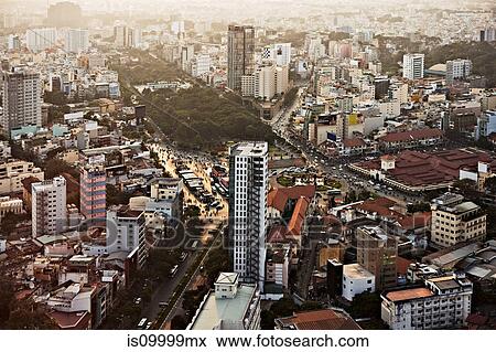 Aerial view of Ho Chi Minh City, Vietnam View Large Photo Image Stock Photo - Aerial view of Ho Chi Minh City, Vietnam. Fotosearch