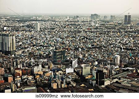 Aerial view of Ho Chi Minh City, Vietnam View Large Photo Image Stock Photo - Aerial view of Ho Chi Minh City, Vietnam. Fotosearch