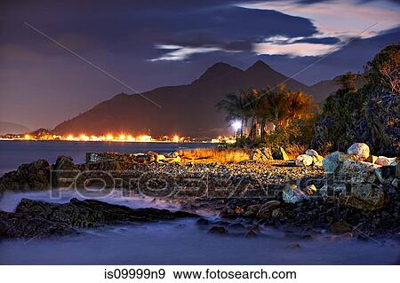 Beach at night of Nha Trang, Vietnam View Large Photo Image Stock Photo - Beach at night of Nha Trang, Vietnam. Fotosearch