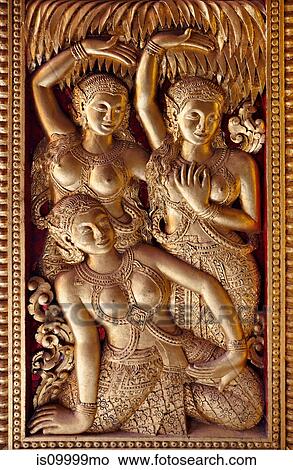 Golden relief at Luang Prabang, Laos View Large Photo Image Picture - Golden relief at Luang Prabang, Laos. Fotosearch