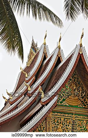 Roof of Wat Ho Pha Bang, Luang Prabang, Laos View Large Photo Image Stock Photography - Roof of Wat Ho Pha Bang, Luang Prabang, Laos. Fotosearch