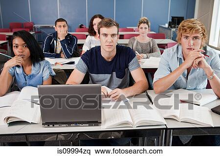 Stock Photography - University students in class. Fotosearch