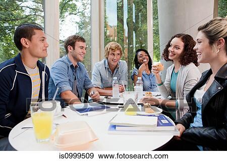 University students in college cafe View Large Photo Image Stock Photo - University students in college cafe. Fotosearch