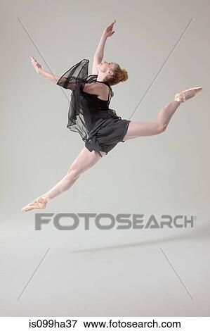 Stock Photo - Ballet dancer in mid air. Fotosearch