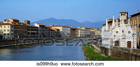 Picture - River Arno, Pisa, Tuscany, Italy. Fotosearch