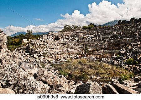 Temple ruins of Fethiye, Turkey View Large Photo Image Stock Photo - Temple ruins of Fethiye, Turkey. Fotosearch