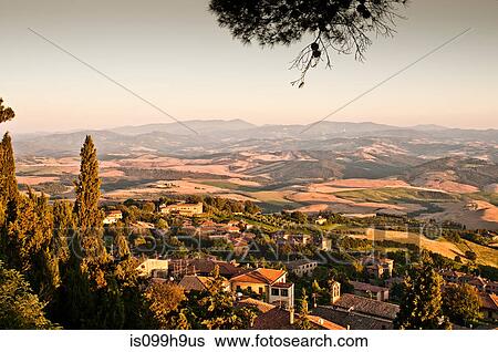 Stock Photograph - View from Volterra, Historic Walled Hill Town, Tuscany, Italy. Fotosearch