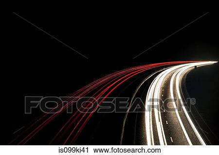 Headlights and tail lights on motorway View Large Photo Image Stock Image - Headlights and tail lights on motorway. Fotosearch