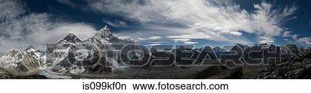 Panorama of Himlayas, Nuptse, Lhotse and Mount Everest View Large Photo Image Picture - Panorama of Himlayas, Nuptse, Lhotse and Mount Everest. Fotosearch