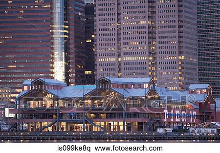 Stock Photography - Pier 17 building, South Street Seaport, New York City, USA. Fotosearch
