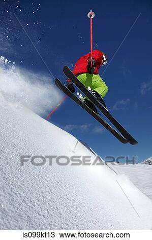 Stock Image - Skier in mid air. Fotosearch