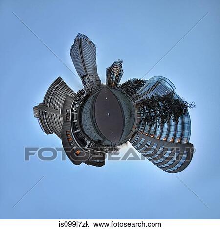 Stock Image - Amstel Business Park, Amsterdam, little planet effect. Fotosearch