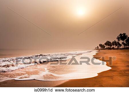 Stock Image - Beach, elmina, ghana, west africa. Fotosearch