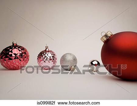 Stock Image - Christmas decorations, studio shot. Fotosearch